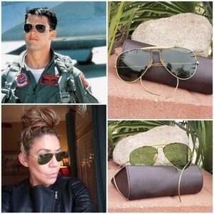 VINTAGE RAY-BAN B&L‎ *RARE AVIATOR 12k GF RB-3 WWII